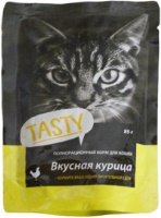 Корм консервированный для кошек "TASTY" курица в желе ПАУЧ