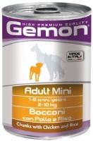 Gemon Dog Mini консервы для собак мелких пород кусочки курицы с рисом 415г