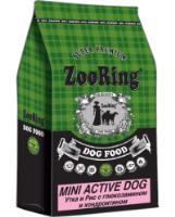 Корм для собак ЗооРинг MINI ACTIVE DOG
Утка и рис с глюкозамином и хондроитином