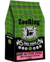 Корм для собак ЗооРинг MINI ACTIVE DOG
Мясо молодых бычков и рис (без пшеницы)