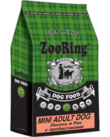 Корм для собак ЗооРинг MINI ADULT DOG
Лосось и рис с пробиотиками
