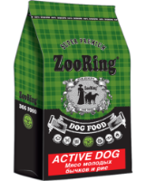 Корм для собак ЗооРинг ACTIVE DOG
Мясо молодых бычков и рис с хондрозащитными агентами 
