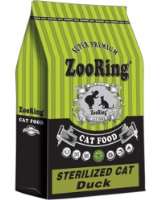 Корм для кошек ЗооРинг STERILIZED CAT DUCK
Утка для стерилизованных кошек и кастрированных котов