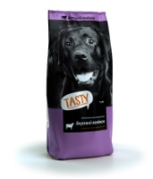 Корм сухой полнорационный для взрослых собак с ягнёнком "TASTY"